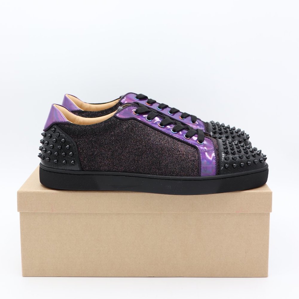 NIB Christian Louboutin Seavaste 2 Orlato Flat Glitter Iridescent Sneakers - Picture 4 of 8